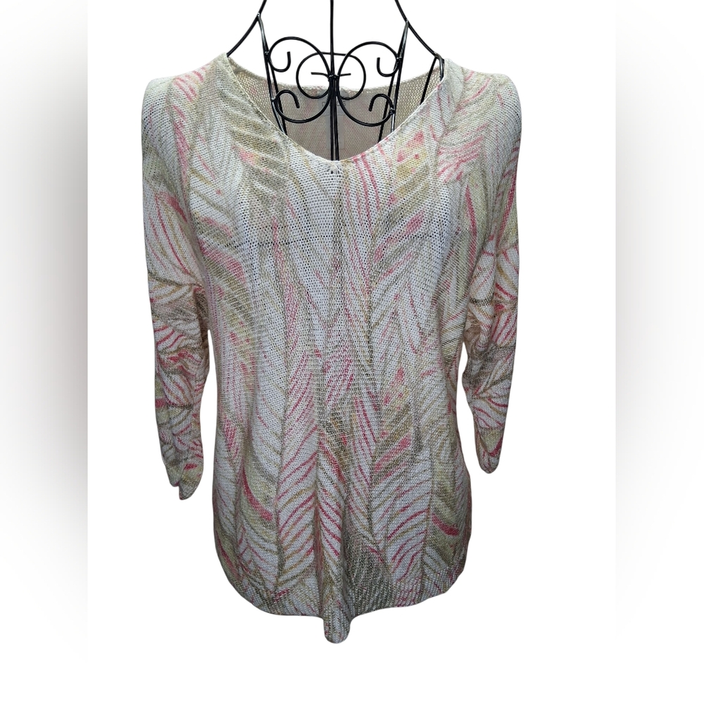 NWOT Chico's Multicolor Leaf Print Blouse